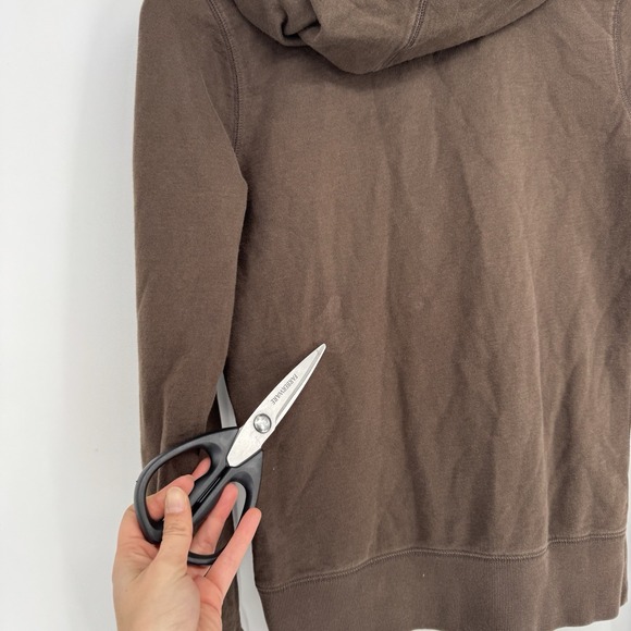 Vintage Lucky Brand Hoodie‎ Women's Small Brown Elephant Oriental Sweatshirt Y2K - Picture 7 of 7